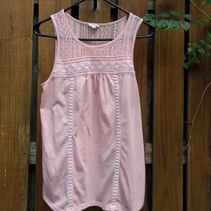 Pale Pink Lace Trim Tank